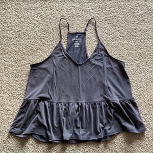 American Eagle Grey Peplum Tank Top